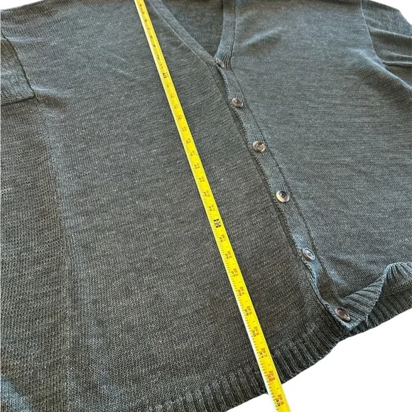 Eskandar lagenlook linen blend cardigan sweater